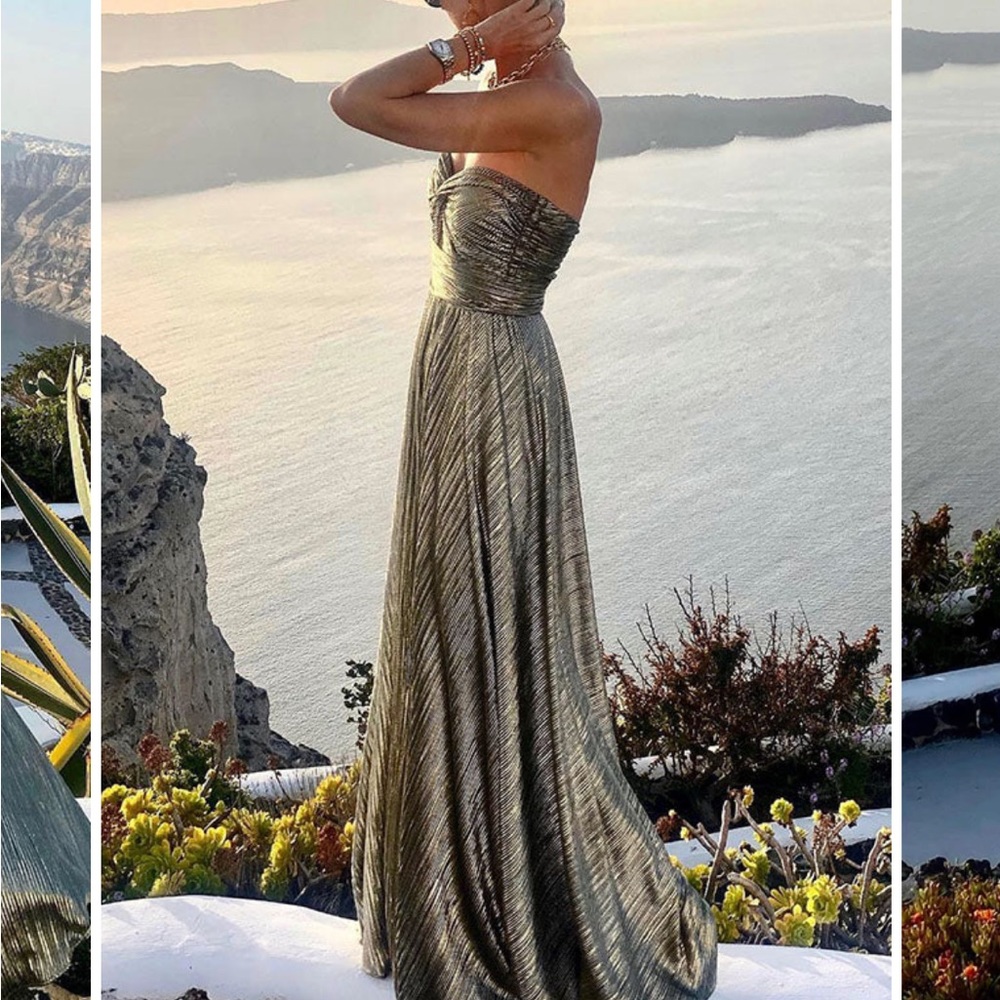 Shimmer please off maxi dress in silver HOLYPRETTY